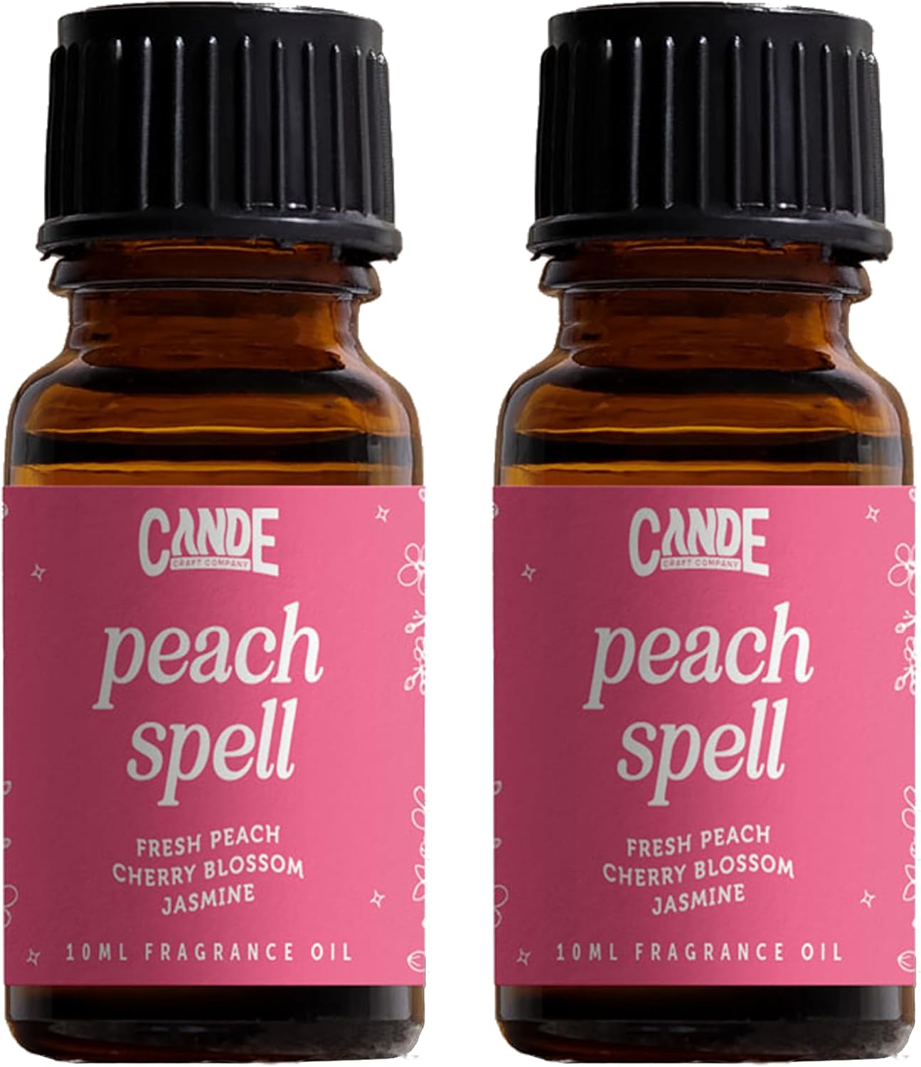 CANDECraftCo Premium Fragrance Oil – Diffuser Oils Fragrances Scented for Home, Candle Soap Making Supplies, Aromatherapy Blends for House (0.34 Fl Oz) (2-Pack, Peach Spell)