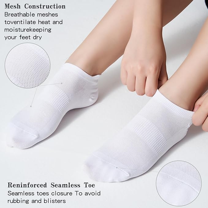 Ankle Socks Women's and Mens - 6/10 Pairs Low Cut Tab & No Show Athletics Running Socks