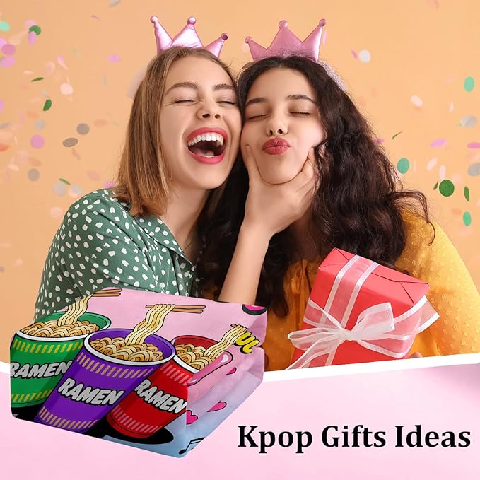 Kpop Blanket Gifts for Teens, Ramen Blanket for Fans, Trendy Kpop Merch Gifts for Young Adults, Ideal Gifts for Teens Young Adults, K Pop Gift Teen Girl Women, Christmas Throw Blanket 40x30in