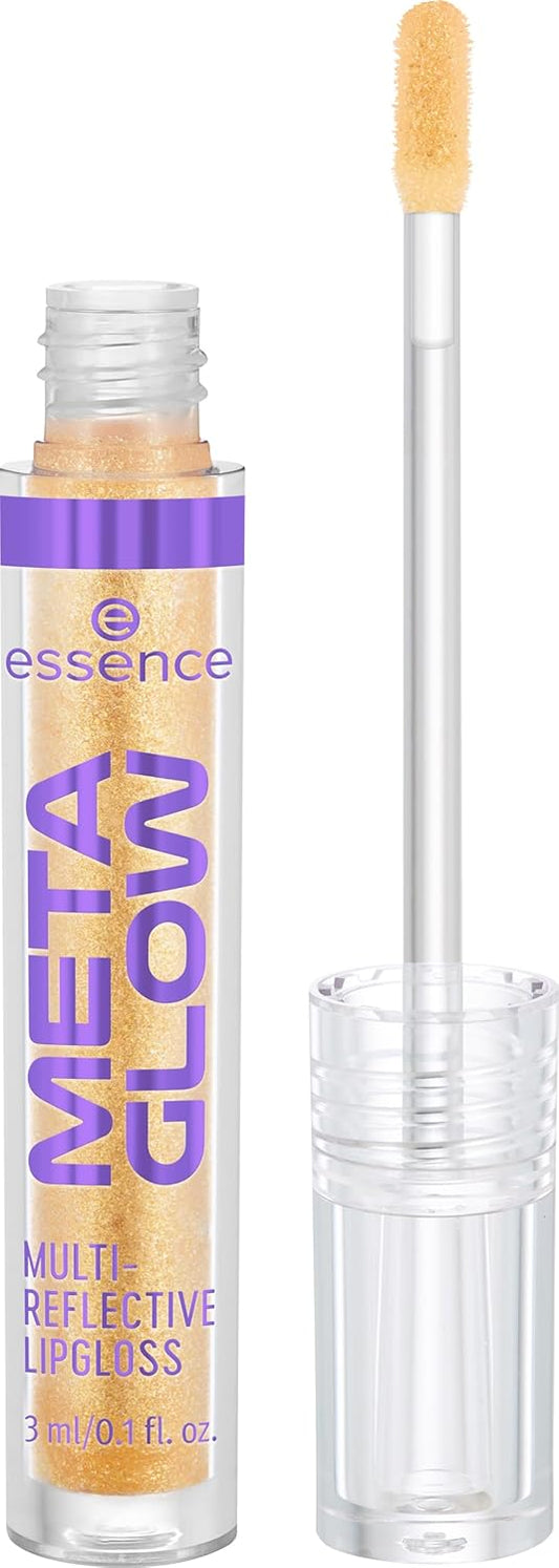 essence | Meta Glow Multi-Reflective Lip Gloss | Iridescent Shimmer, Holographic, Non-Sticky & Comfortable | Vegan & Cruelty Free (04 | Golden Future)