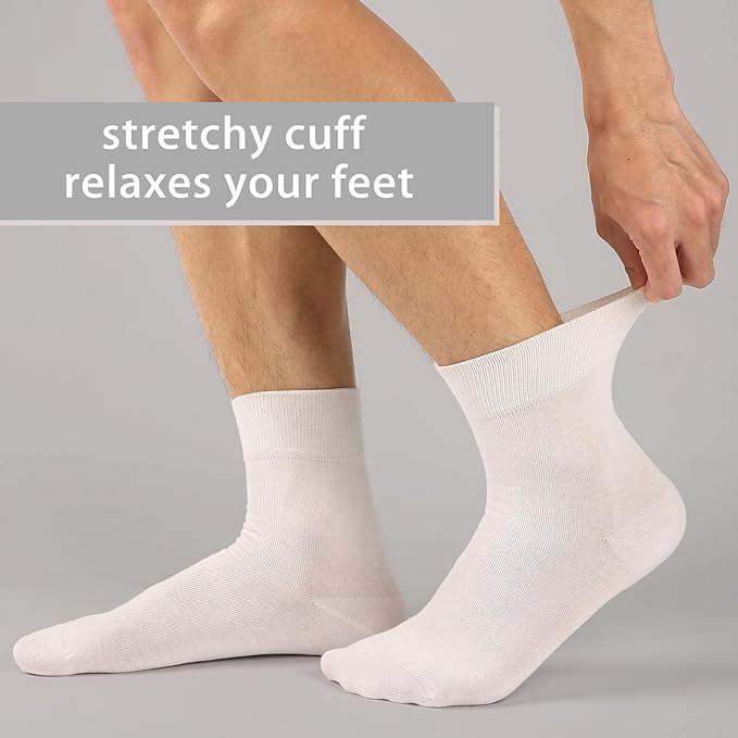 FGZ Mens Crew Socks Breathable Cotton Soft Casual Thin Socks for Work,Sport & Everyday Wear,5 Pairs