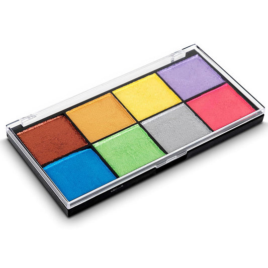 Professional Face Painting Kit - Skin Friendly Face Paint Kit - Cruelty-Free & Vegan Water Based Face Paint Makeup for Theatre, SFX and Halloween- 8 Colors 5g Each - Splashes & Spills (Pearly Colors)