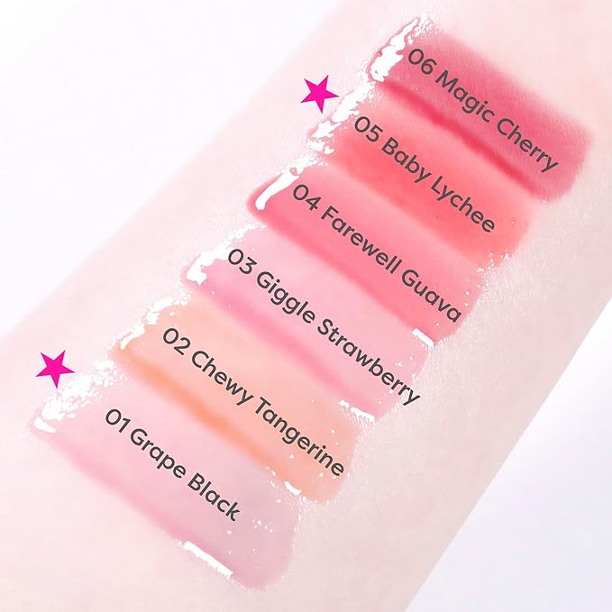 COLORGRAM FRUITY GLASS GLOSS 02 CHEWY TANGERINE | Non-Sticky Glossy Lip Tint with Glass-Like Shine | Long-Lasting Hydrating Lip Gloss for Smooth & Plump Lips