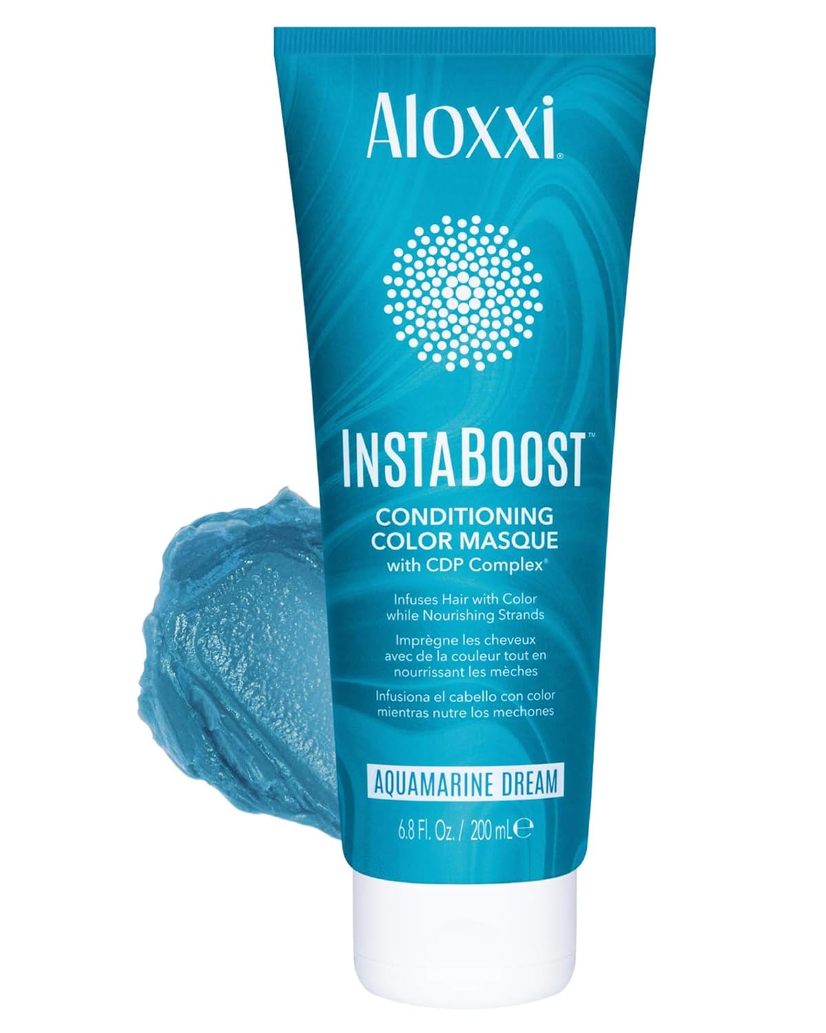 ALOXXI InstaBoost TEAL Color Depositing Conditioner Mask – Instant Temporary Hair Color Dye - Hair Color Masque for Deep Conditioning (Aquamarine Dream), 6.8 Fl Oz