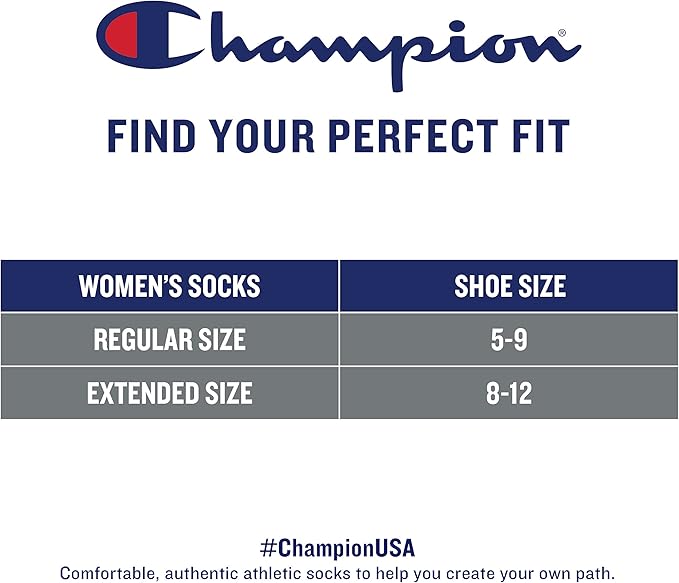 Champion Women's Low Cut Beathable Moisture-Wicking Athletic Socks (6-Pack)