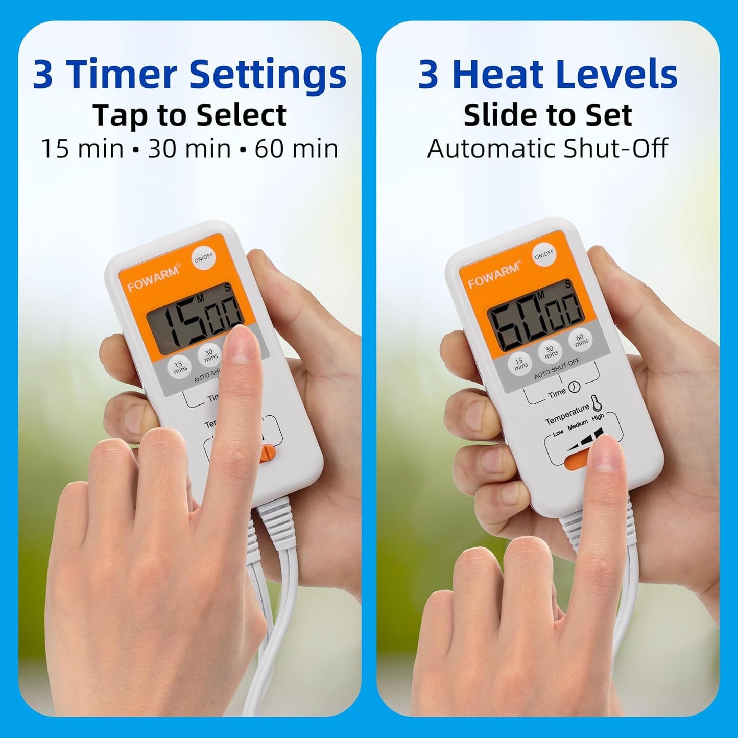 Electric Hand Warmer, Heated Beauty Mitts, 3-Temp Levels & Timer, Digital Display, 7x10 Heated Glove for Arthritis Hand Deep Moisturizing, Heating Pad for Hands, Spa & Home Use