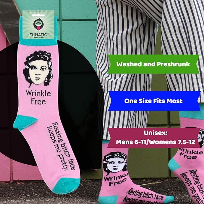 FUNATIC Funny and Crazy Socks with Sayings - Novelty Gifts for Men, Women, Teens