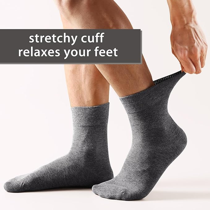 FGZ Mens Crew Socks Breathable Cotton Soft Casual Thin Socks for Work,Sport & Everyday Wear,5 Pairs
