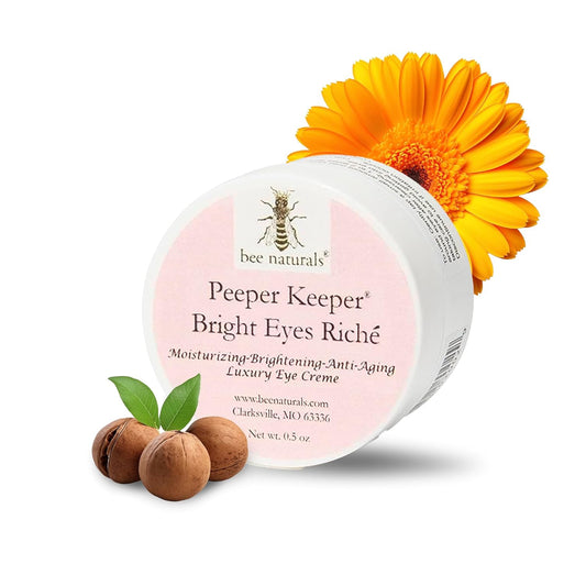 Bee Naturals Peeper Keeper Bright Eyes Riche Eye Crème - Hydrates & Reduces Fine Lines with Wheat Germ, Sesame Oil, Calendula Anti- Aging Peptide