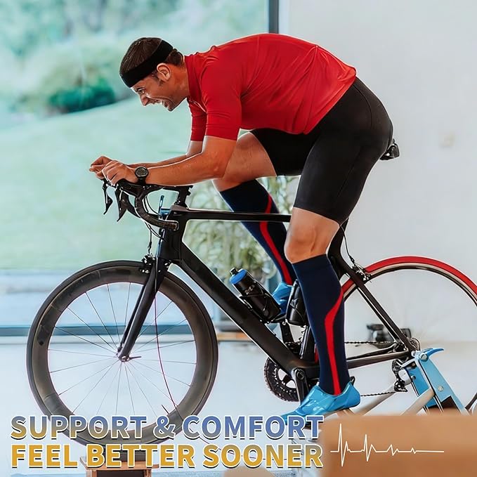 Sooverki Graduated Copper Compression Socks for Men & Women Circulation 8 Pairs 15-20mmHg - Best for Running Athletic Cycling