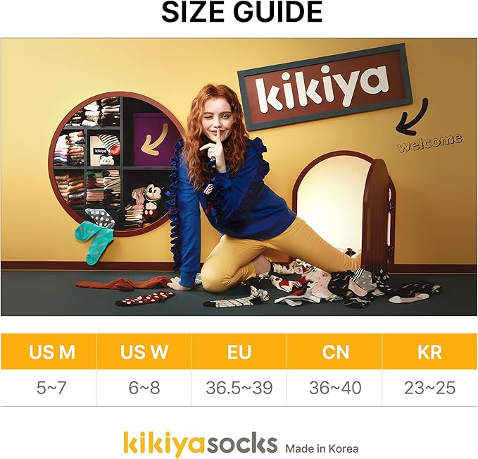 kikiya socks Women Ankle | 4-6 Pairs Heart Design Cute Animal Graphic Novelty Fruit Print Ladies Girls Cotton Socks | US 6-8