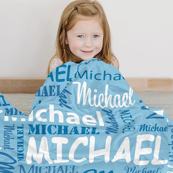 Ships Next Day, Personalized Blankets and Throws Custom Blanket with Name Customized Flannel Blanket for Kids Christmas Blanket Gifts for Teen Girls Boys
