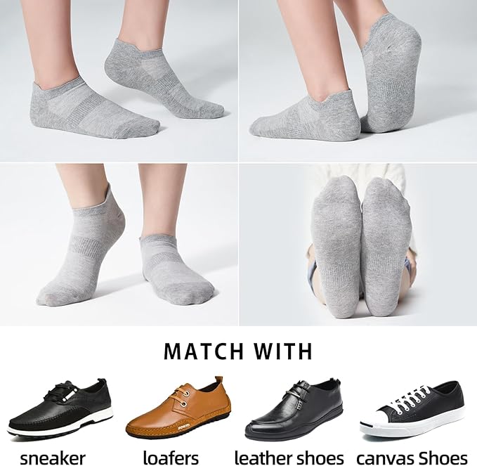 Ankle Socks Women's and Mens - 6/10 Pairs Low Cut Tab & No Show Athletics Running Socks