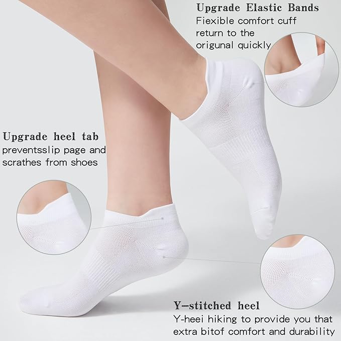 Ankle Socks Women's and Mens - 6/10 Pairs Low Cut Tab & No Show Athletics Running Socks