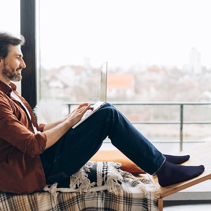 FGZ Mens Crew Socks Breathable Cotton Soft Casual Thin Socks for Work,Sport & Everyday Wear,5 Pairs