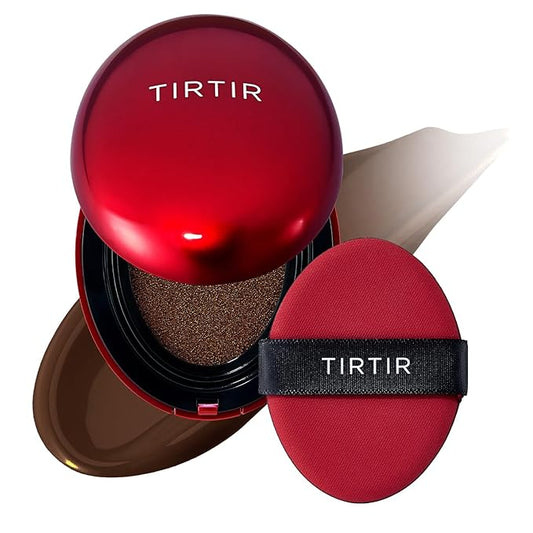 [*Mini Size*] TIRTIR Mask Fit Red Cushion Foundation | Full coverage, Weightless, Skin fit, Satin Glow Finish, Korean Makeup BB Foundation, beauty, Tattoo cover up, Buildable (#51N Fudge, 0.15 Fl Oz)