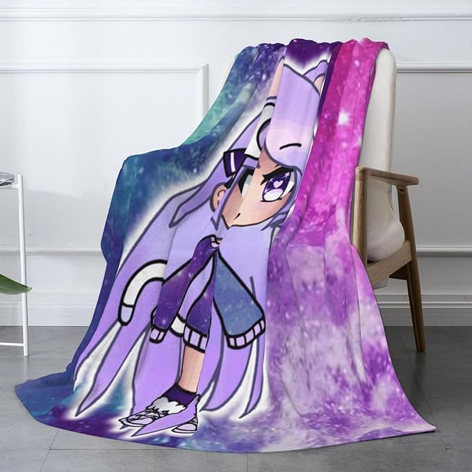 Cozy Flannel Fleece Throw Blanket 60"x50", Lightweight Soft Blanket for Sofa, Bed, Office and Travel, Warm All Season Lap Blanket