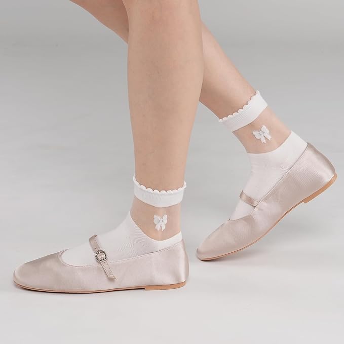 kikiya socks Women Ankle | 4-6 Pairs Heart Design Cute Animal Graphic Novelty Fruit Print Ladies Girls Cotton Socks | US 6-8