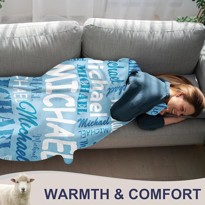 Ships Next Day, Personalized Blankets and Throws Custom Blanket with Name Customized Flannel Blanket for Kids Christmas Blanket Gifts for Teen Girls Boys