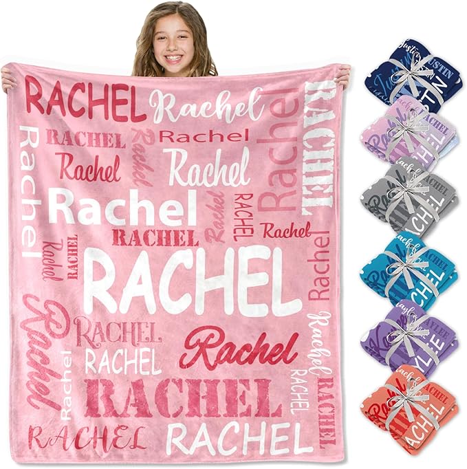 Ships Next Day, Personalized Blankets and Throws Custom Blanket with Name Customized Flannel Blanket for Kids Christmas Blanket Gifts for Teen Girls Boys