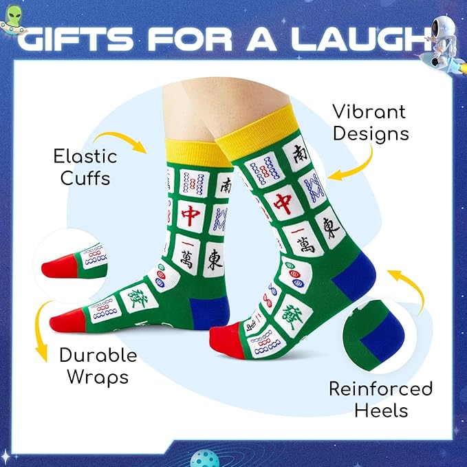 Zmart Gifts for Kpop Lovers - Anime Mahjong Broadway Musical Theater Gaming Socks