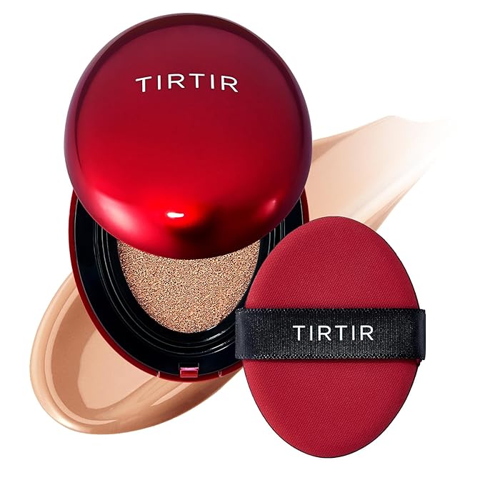 [*Mini Size*] TIRTIR Mask Fit Red Cushion Foundation | Full coverage, Weightless, Skin fit, Satin Glow Finish, Korean Makeup BB Foundation, beauty, Tattoo cover up, Buildable (#33C Hazel, 0.15 Fl Oz)
