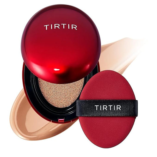 [*Mini Size*] TIRTIR Mask Fit Red Cushion Foundation | Full coverage, Weightless, Skin fit, Satin Glow Finish, Korean Makeup BB Foundation, beauty, Tattoo cover up, Buildable (#33C Hazel, 0.15 Fl Oz)