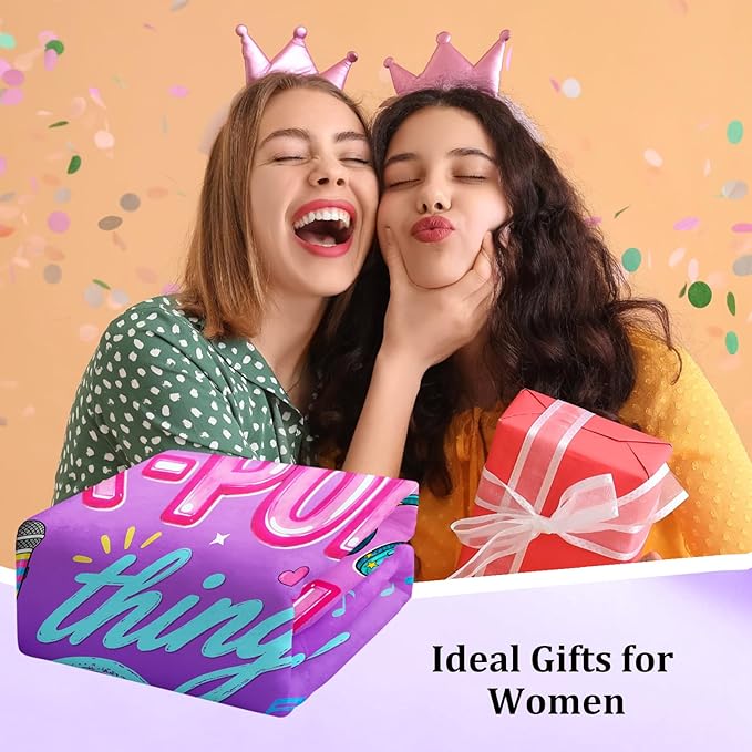 TI-EDC Kpop Merch K Drama Gifts, K Pop Merchandise, Korean Drama Things, K-Pop Gift Teen Girl & Women, Throw Blanket 80x60in, Pinkish Purple Gradient