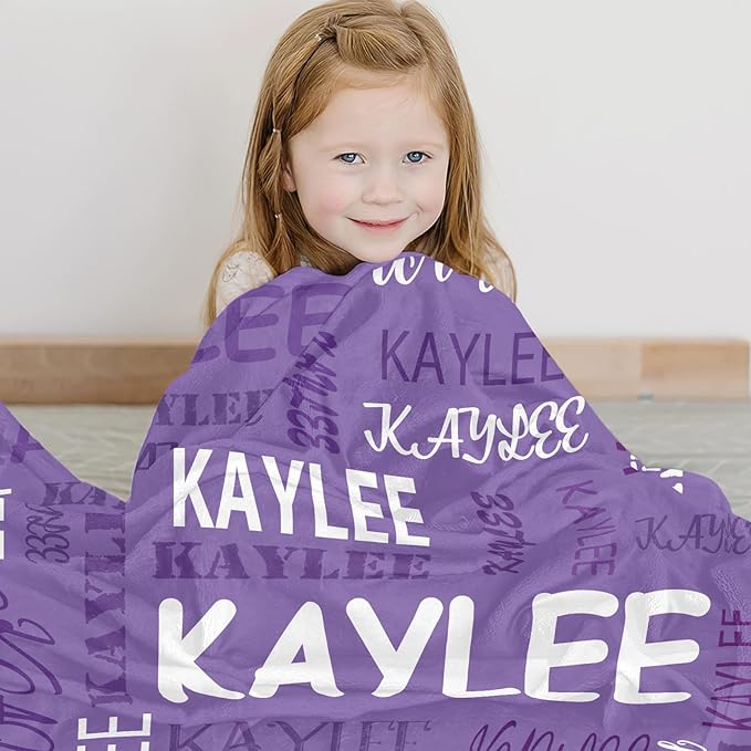 Ships Next Day, Personalized Blankets and Throws Custom Blanket with Name Customized Flannel Blanket for Kids Christmas Blanket Gifts for Teen Girls Boys