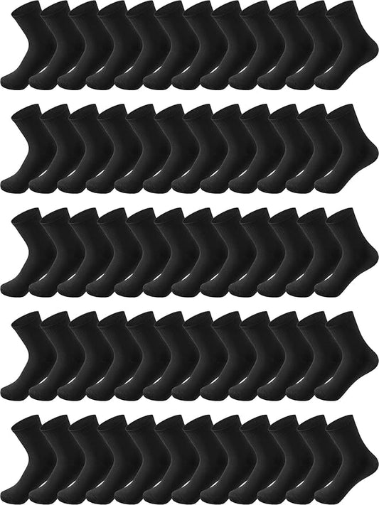 Tarpop 100 Pairs Bulk Mens Socks Moisture Wicking Casual Sports Ankle Socks for Homeless Unisex Adult Men Women