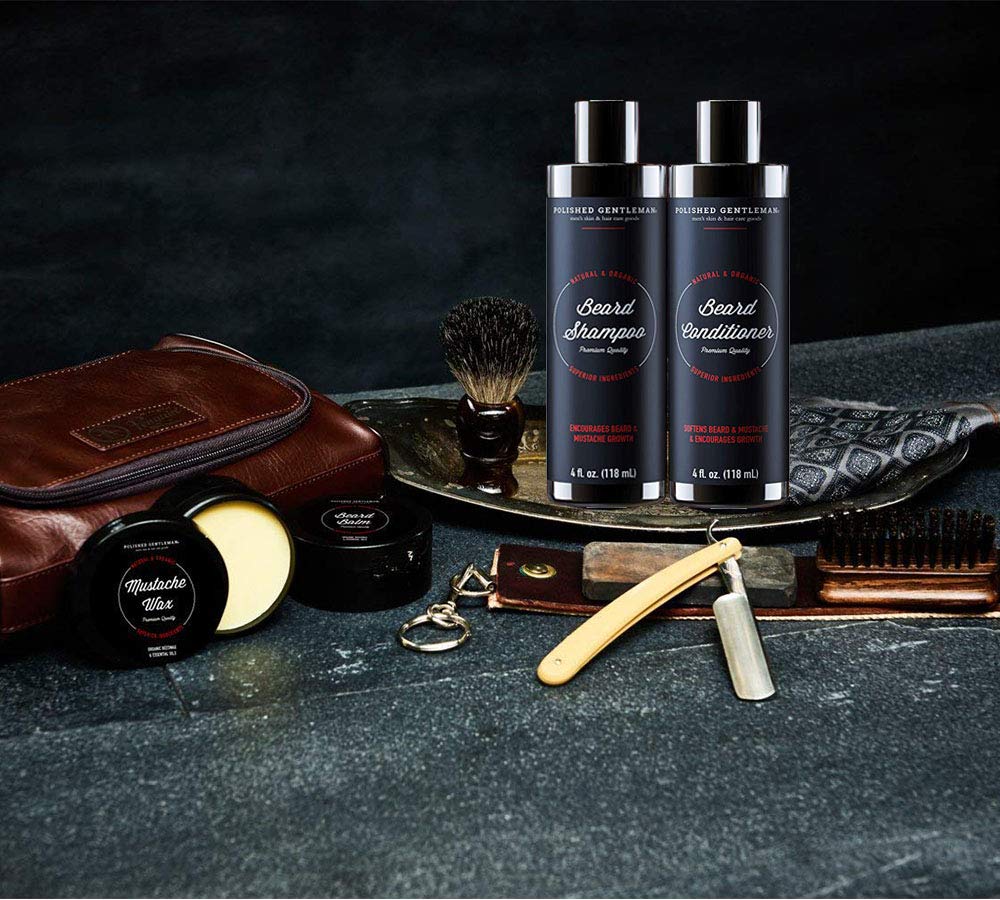 Refreshing Beard Shampoo and Face Wash with Peppermint Tea Tree and Argan Oil - for Thicker and Softer Beard (4oz)