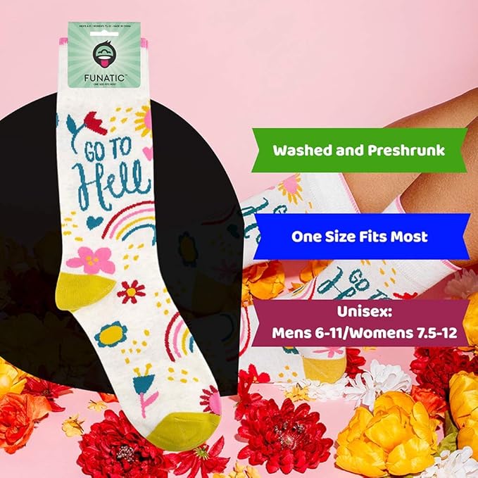 FUNATIC Funny and Crazy Socks with Sayings - Novelty Gifts for Men, Women, Teens