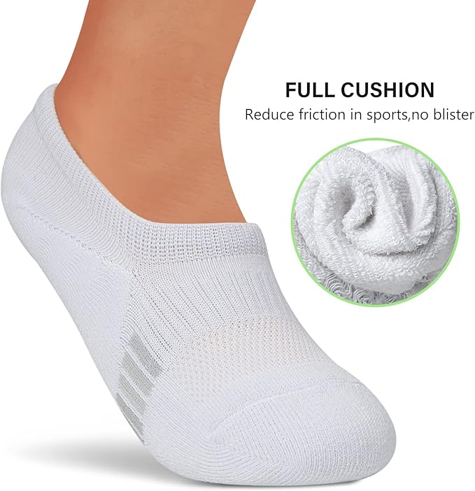 No Show Socks Womens Athletic Cushion Ankle Footies Low Cut 5-6 Pairs