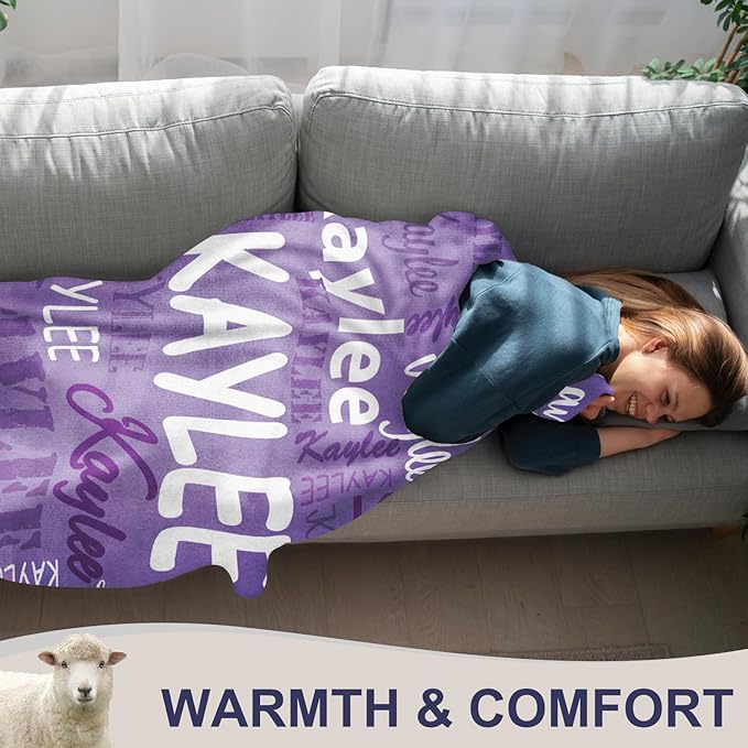 Ships Next Day, Personalized Blankets and Throws Custom Blanket with Name Customized Flannel Blanket for Kids Christmas Blanket Gifts for Teen Girls Boys