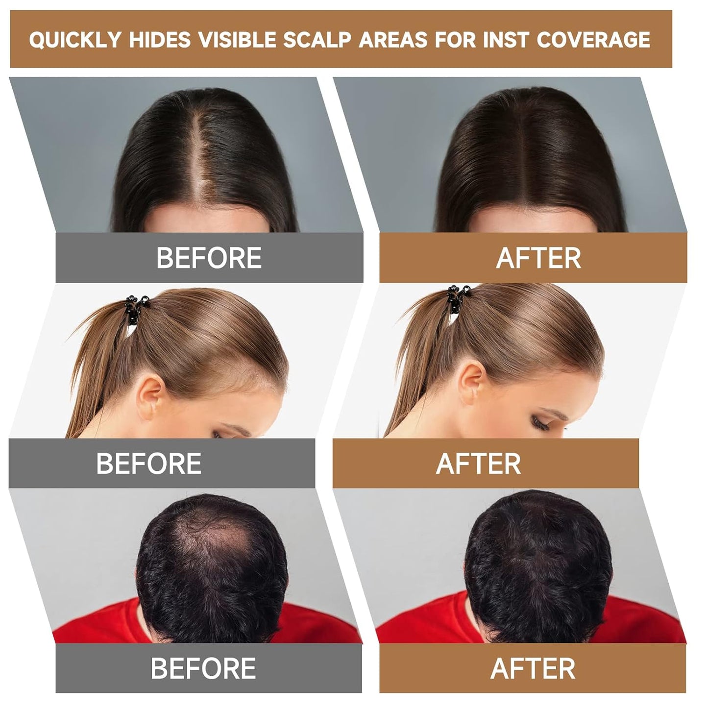 Root Touch Up Powder, Instantly Gray Hair Cover Up, Women Color Root Coverage Shadow Powder for Thinning Grey Hairline, Men Roots Concealer for Hair Loss Beard Line Eyebrow, Gray