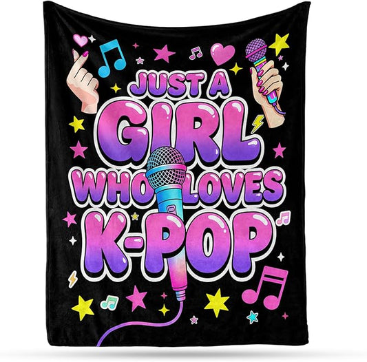 Kpop Blanket Gifts for K-Pop Fans - Super Soft Flannel Kpop Blankets for Girls Teen Fans Bedding Couch Sofa - Korean Kpop Merch Fandom Throw for Idol Lovers Dorm Decor Christmas (Style 05, 50 X 60)