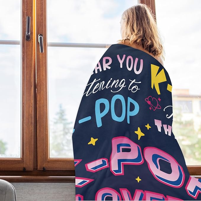 Kpop Merch, Kpop Blanket 40"x50", K Pop Gifts for Teen Girl, Korean Pop Gifts for Women, Kpop Gifts Throws Blanket for K-Pop Lovers, Korean Friends K Drama K Pop Lovers Korean Friends Christmas
