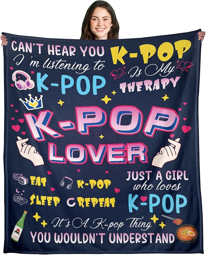 Kpop Merch, Kpop Blanket 30"x40", K Pop Gifts for Teen Girl, Korean Pop Gifts for Women, Kpop Gifts Throws Blanket for K-Pop Lovers, Korean Friends K Drama K Pop Lovers Korean Friends Christmas