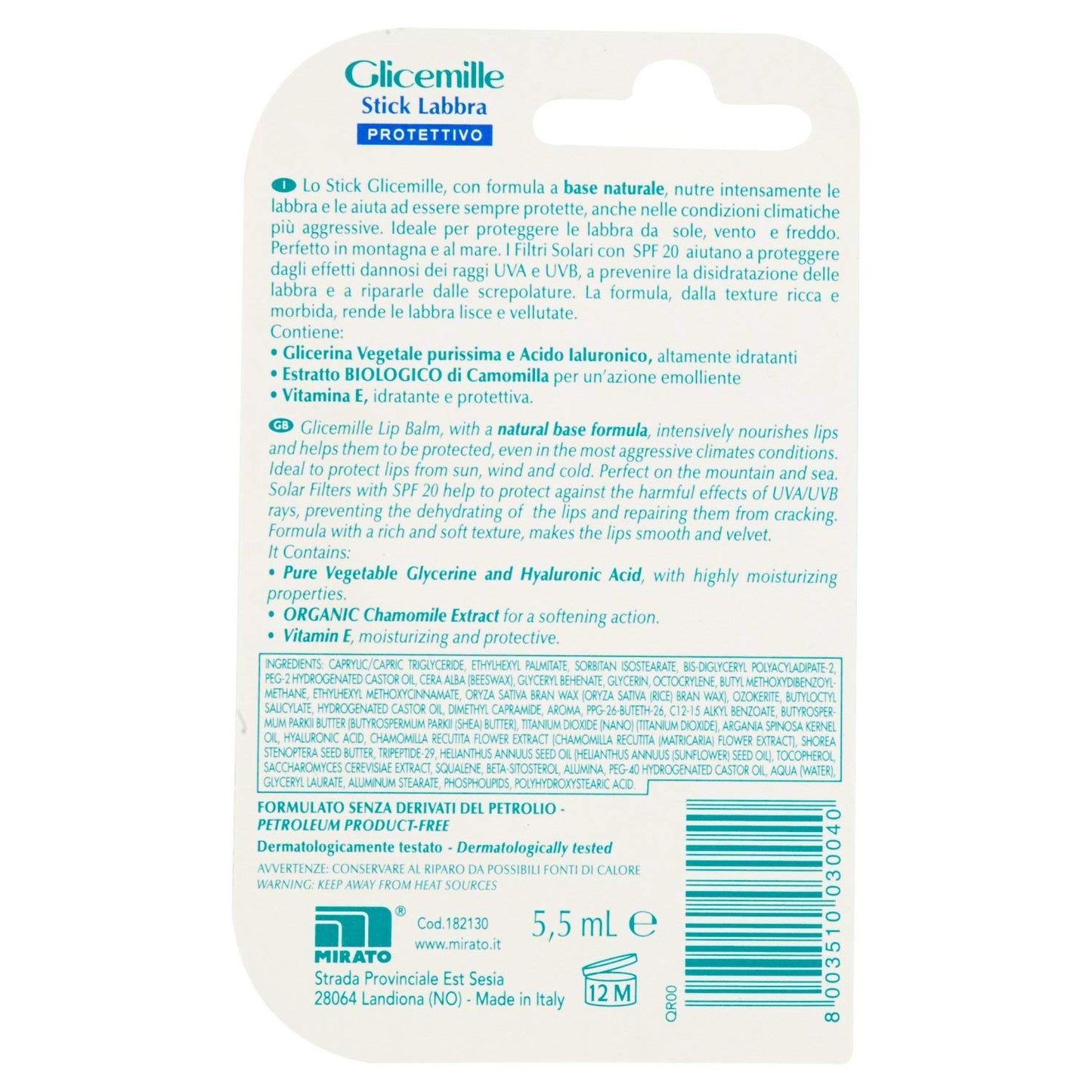 Stick Labbra Protettivo SPF20 5,5 ml