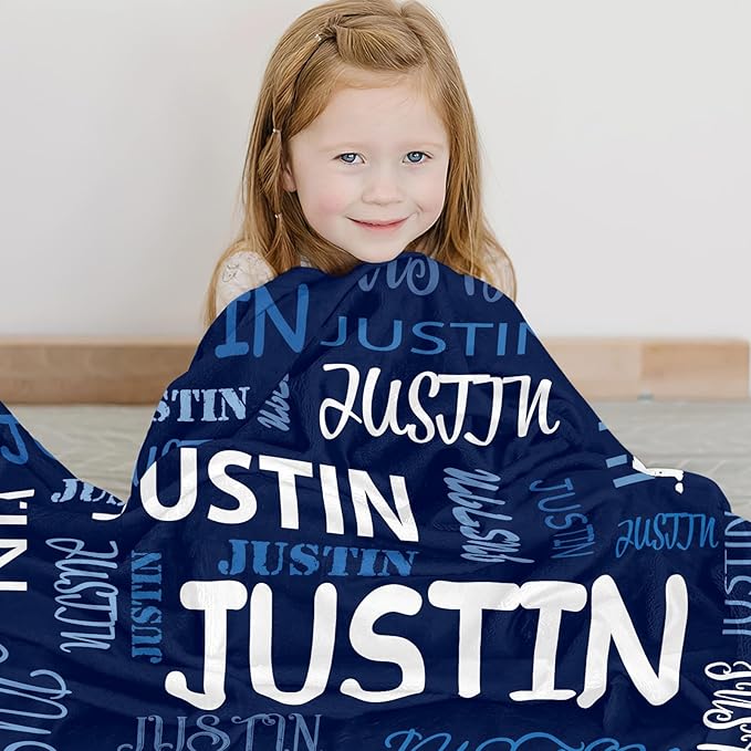Ships Next Day, Personalized Blankets and Throws Custom Blanket with Name Customized Flannel Blanket for Kids Christmas Blanket Gifts for Teen Girls Boys