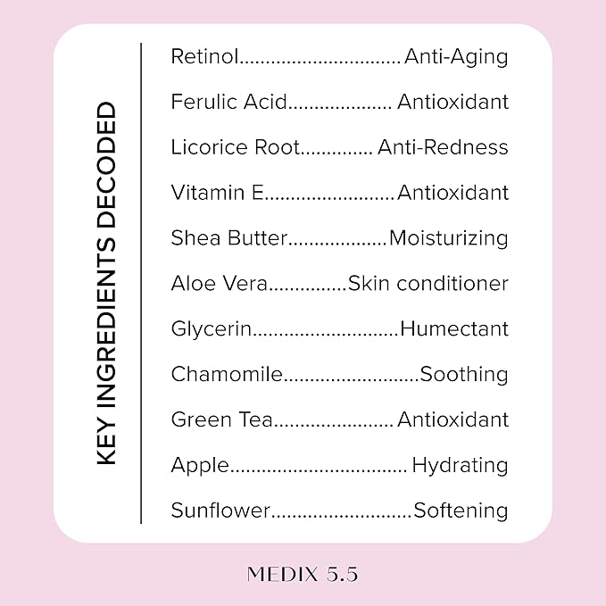 MEDIX Fragrance Free Retinol Face Moisturizer & Body Lotion Crepey Skin Care Treatment | Anti Aging Firming Retinol Cream For Face Targets Loose Crepe Skin, Wrinkles, & Fine Lines, 15 Fl Oz