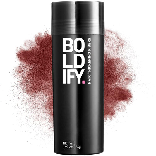 BOLDIFY Hair Fibers (56g) - Fill In Thinning and Fine Hair for an Instantly Fuller, Thicker Look - 14 Shades for Women & Men - Dark Auburn