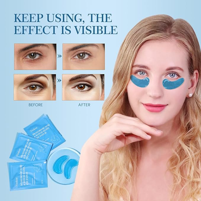Under Eye Patches for Dark Circles,Puffy Eyes,20 Pairs Face Masks SkinCare With Hyaluronic Acid Witch Hazel for Moisturize
