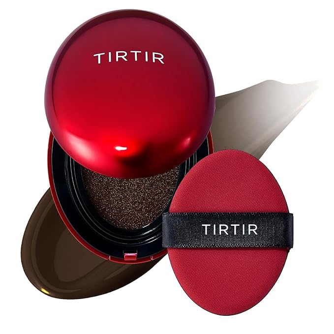 [*Mini Size*] TIRTIR Mask Fit Red Cushion Foundation | Full coverage, Weightless, Skin fit, Satin Glow Finish, Korean Makeup, beauty, Tattoo cover up, Buildable (#55N Espresso, 0.15 Fl Oz)