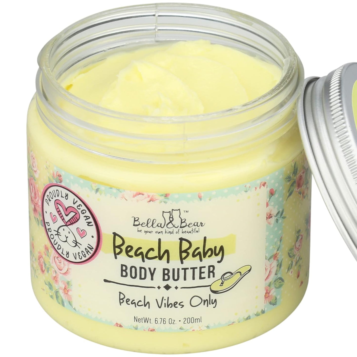 Bella and Bear Beach Baby Body Butter - Moisturizing Shea Cream for Women - Vegan, Cruelty-Free, Oil-Free - Helps Prevents Pregnancy Stretch Marks Bulk 6.76-oz. - 12 Pack