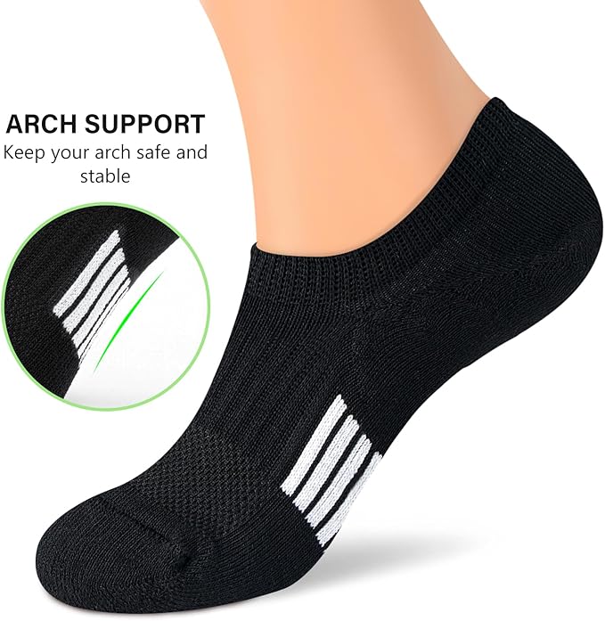 No Show Socks Womens Athletic Cushion Ankle Footies Low Cut 5-6 Pairs