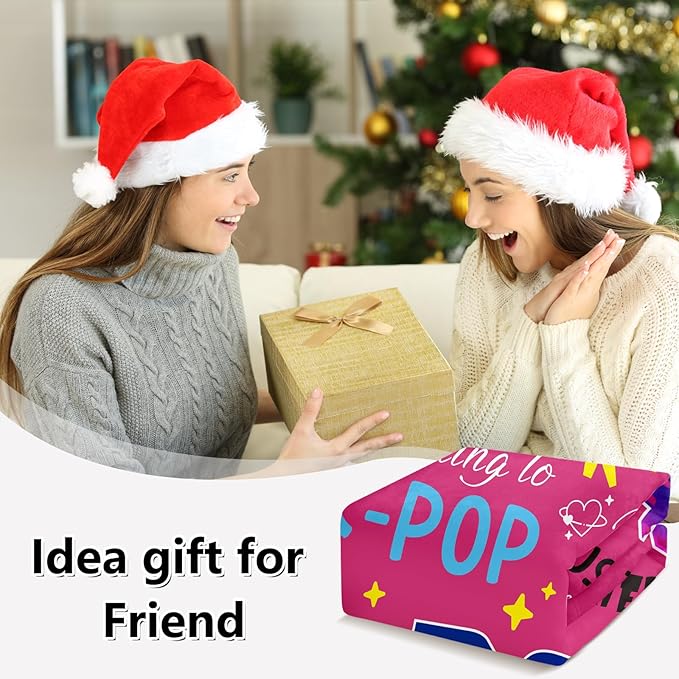 K Pop Gifts for Teen Girl, Kpop Merch, Kpop Throw Blanket 40"x50", Korean Pop Gifts for Women, Kpop Gifts Throws Blanket for K-Pop Lovers, Cozy Soft Flannel Blanket for K-Pop Lovers Korean Friends