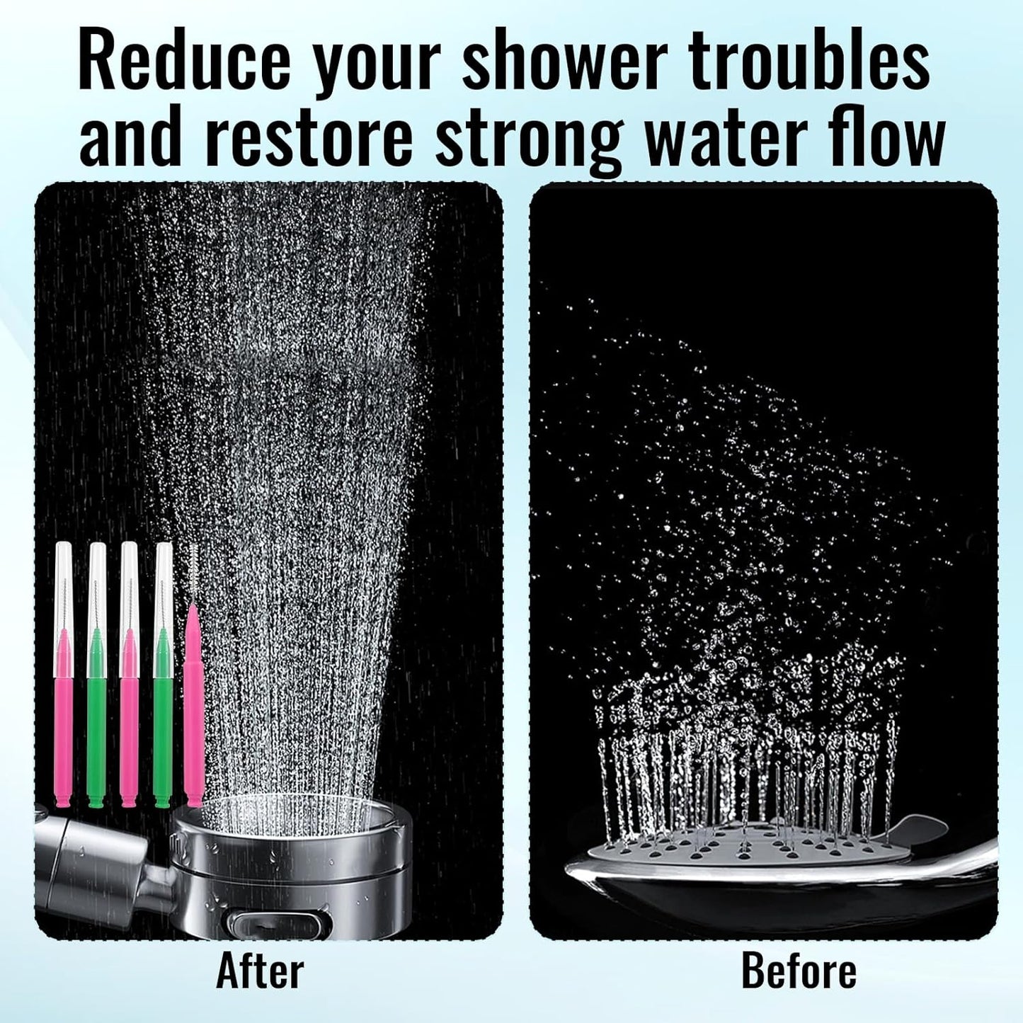 50pcs Shower Head Cleaning Brush, Denser Spiral Bristles Shower Head Cleaner Picks, Tiny Crevice Cleaning Brush for Small Holes, Nozzle Unclogger Pipe Cleaners Household Clean Tools Anti-Clogging