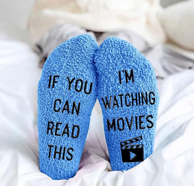 Movie Lover Gifts - Christmas Socks for Women, Funny and Horror Themed Gifts, Ideal for Movie Nights, Theater Gift