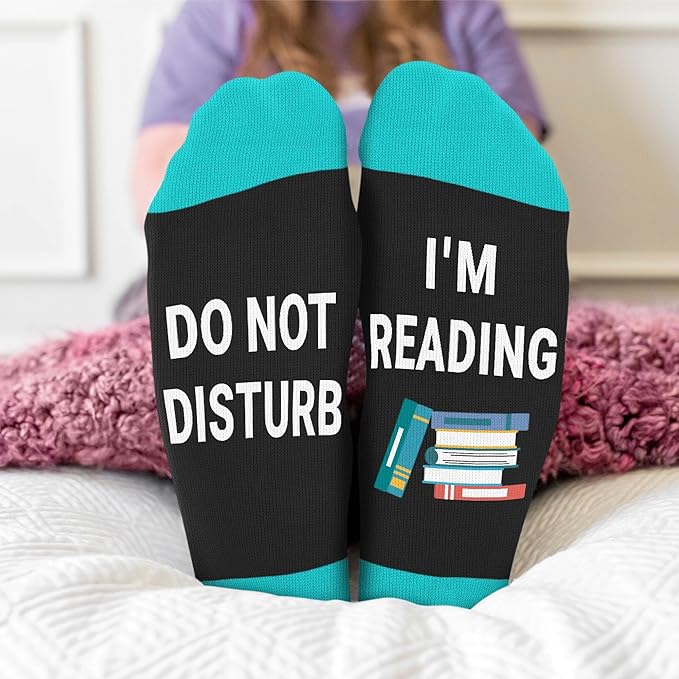 VICRAZY Book Lovers Gifts - Funny Socks for Book Lovers - Gift for Readers - Reading Stuff, Stocking Stuffers for Men, Women